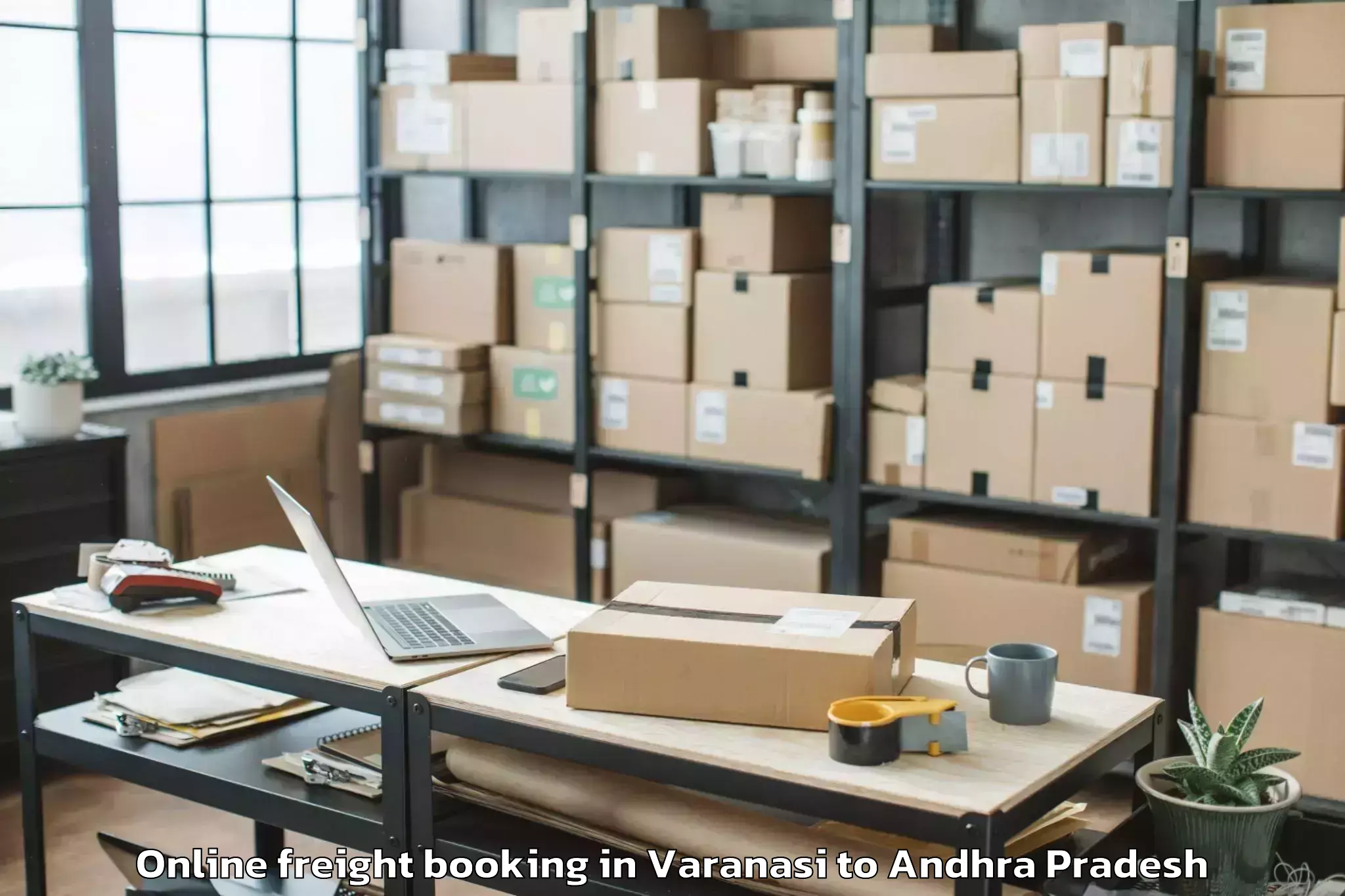 Reliable Varanasi to Nadendla Online Freight Booking